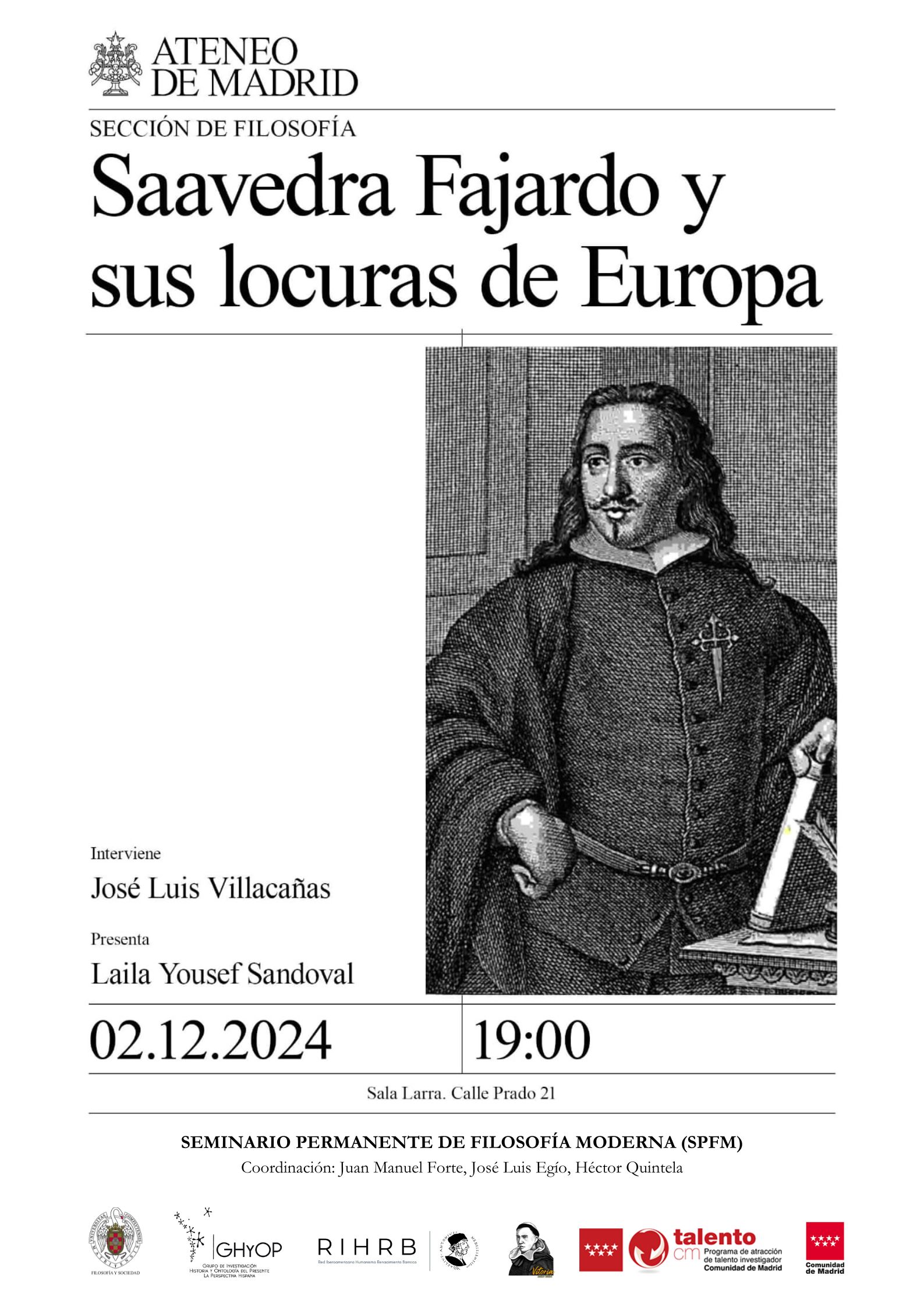 José Luis Villacañas: Saavedra Fajardo y sus locuras de Europa | Seminario Permanente de Filosofía Moderna (SPFM)